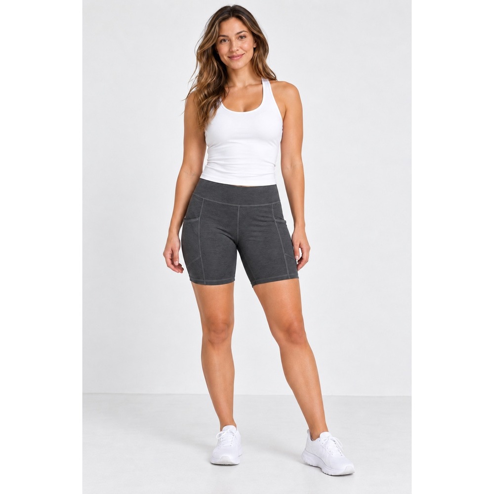 American Eagle The Everything Pocket Bike Shorts Charcoal Gray High Rise Size M